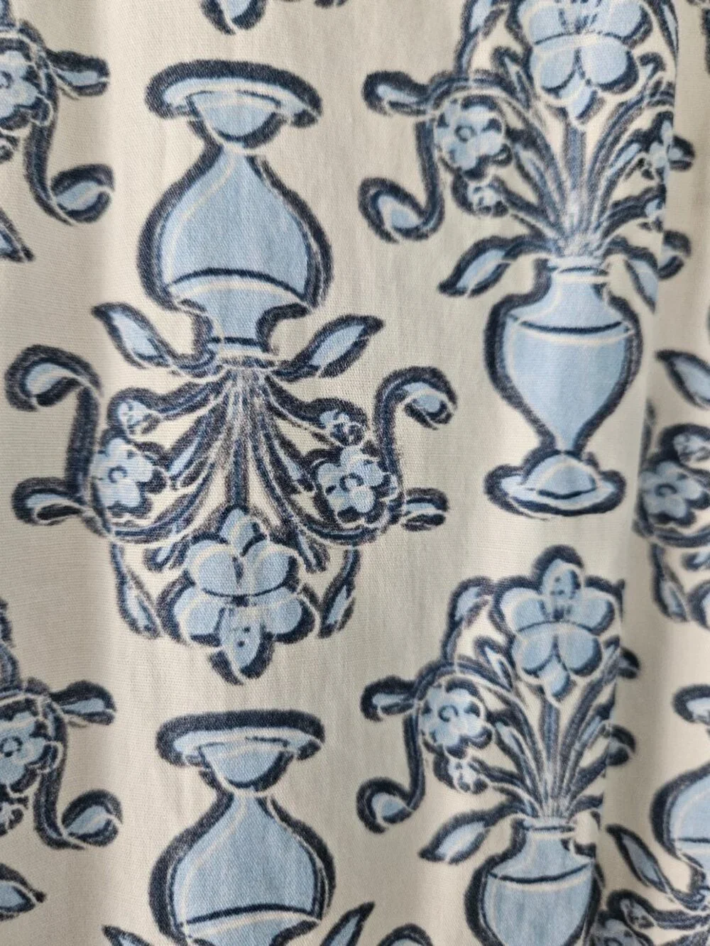 Magari Italy Blue& White Floral Urn Mixed Floral Print Maxi Dress Size M - Picture 3 of 13